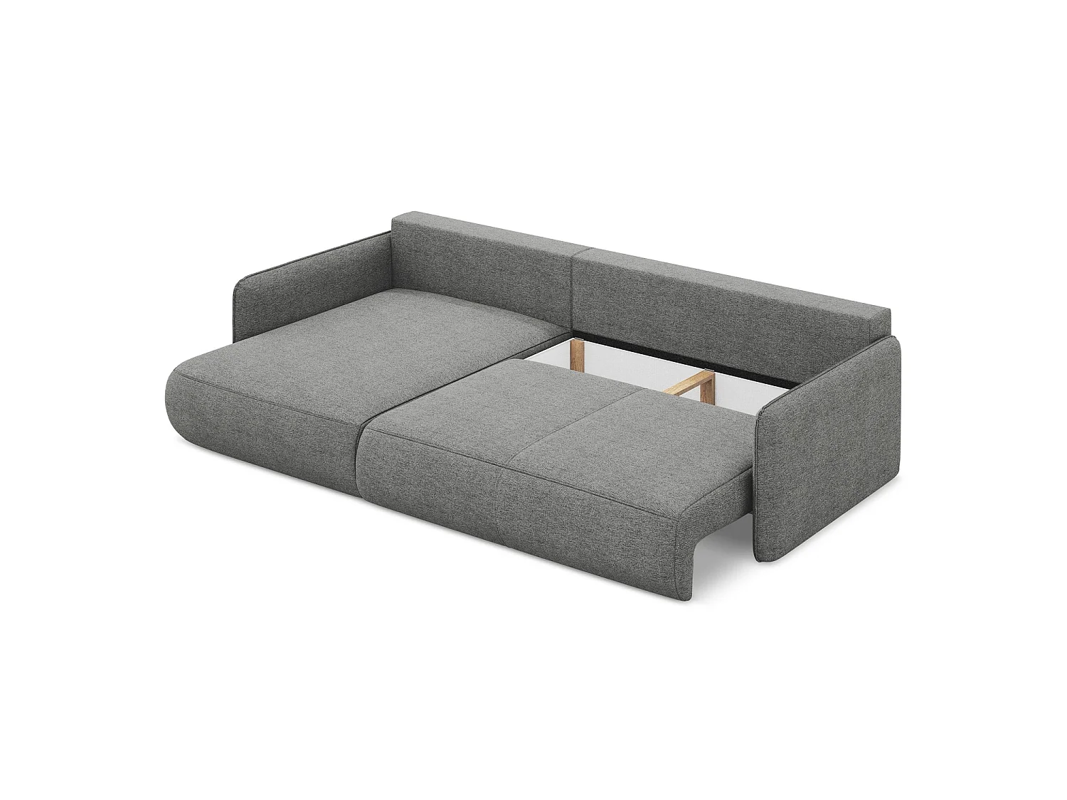 Canapé d’angle 3 places gauche convertible en tissu chenille - éléphant - PALERMO
