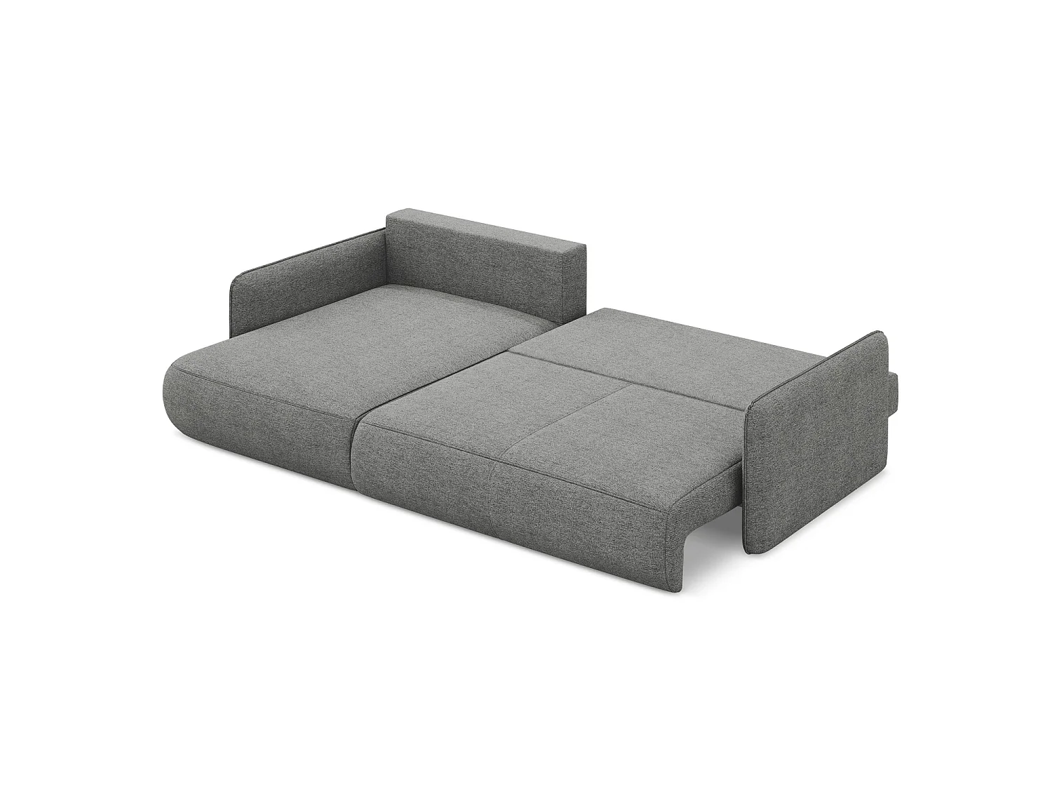 Canapé d’angle 3 places gauche convertible en tissu chenille - éléphant - PALERMO