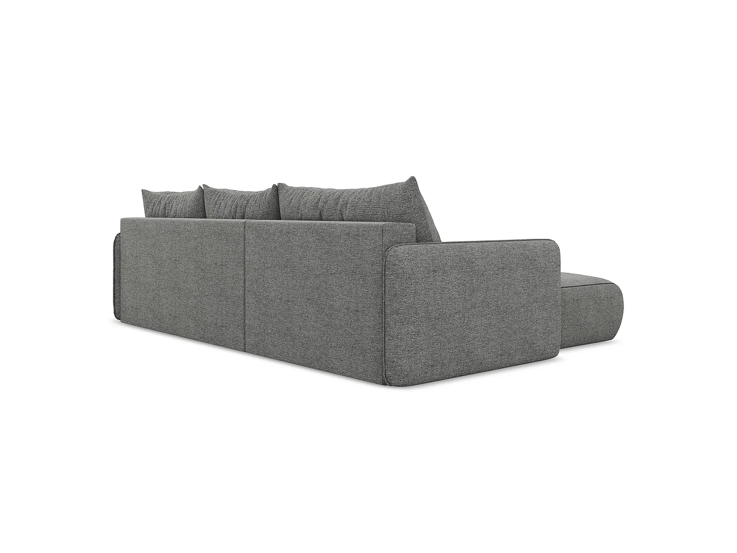 Canapé d’angle 3 places gauche convertible en tissu chenille - éléphant - PALERMO