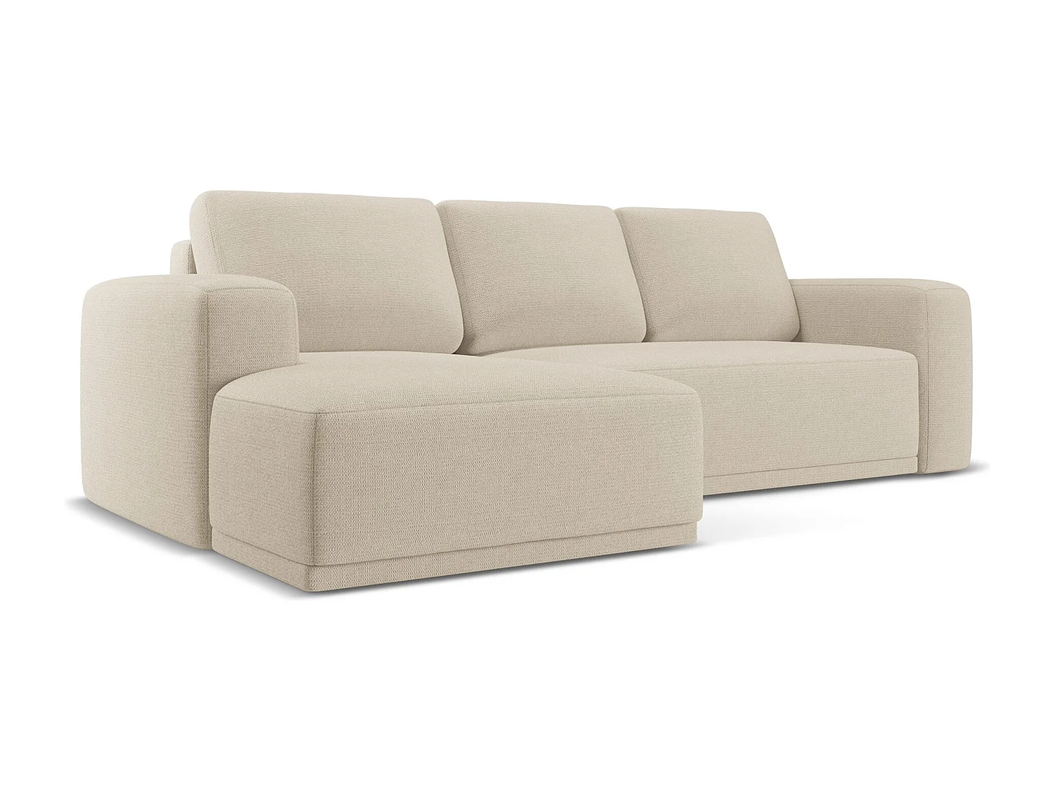 3-Sitzer Ecksofa mit Schlaffunktion - Ecke Links - Chenille - Dunkelbeige - KAILA