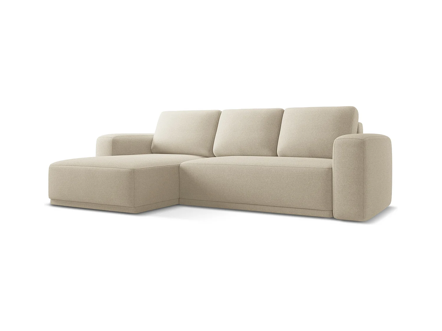 3-Sitzer Ecksofa mit Schlaffunktion - Ecke Links - Chenille - Dunkelbeige - KAILA