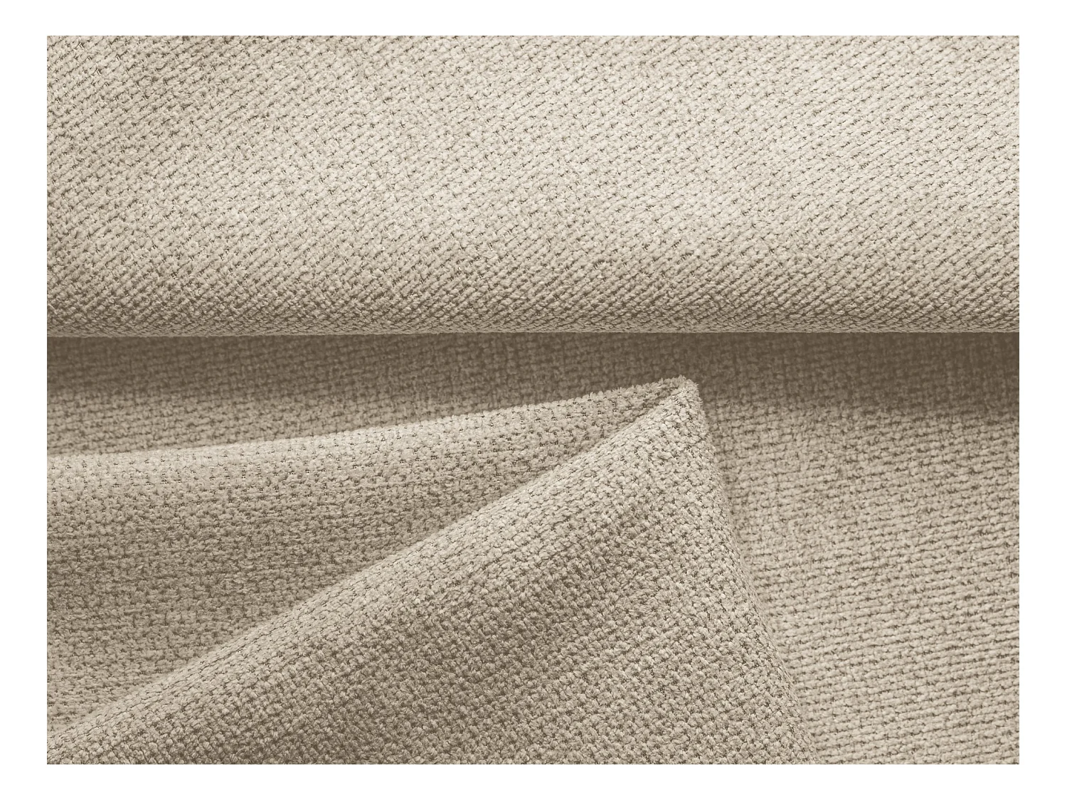 Canapé d'angle gauche convertible en tissu chenille - beige foncé - KAILA