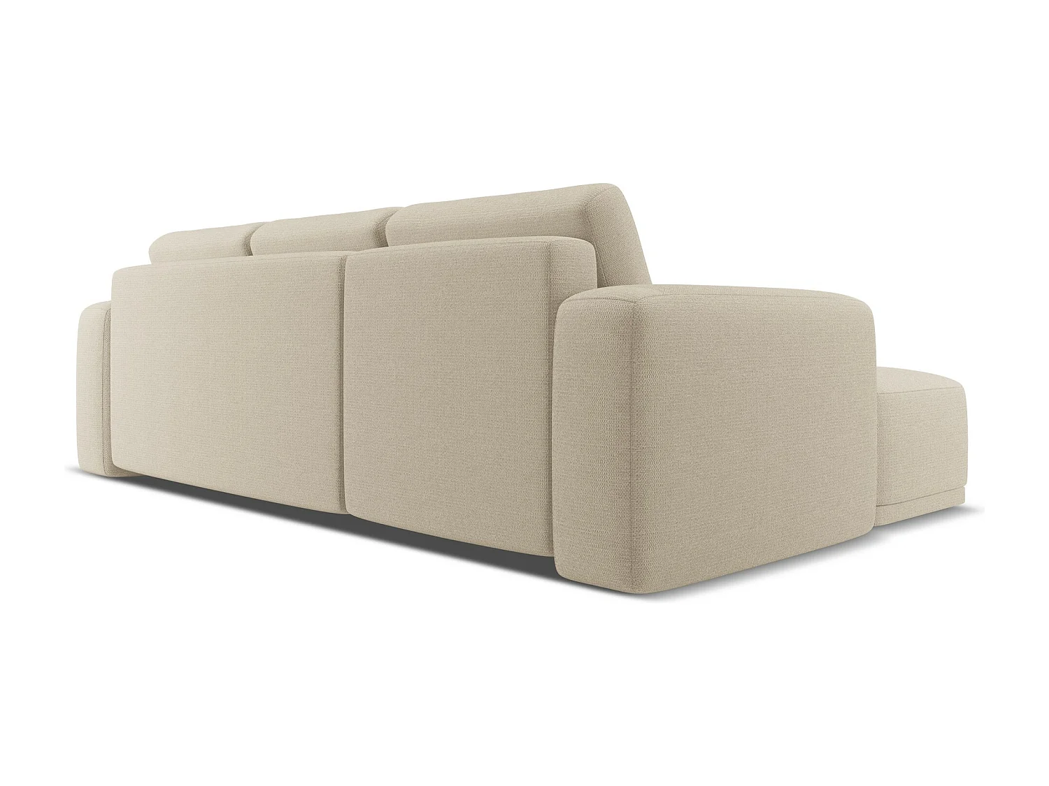 Canapé d'angle gauche convertible en tissu chenille - beige foncé - KAILA
