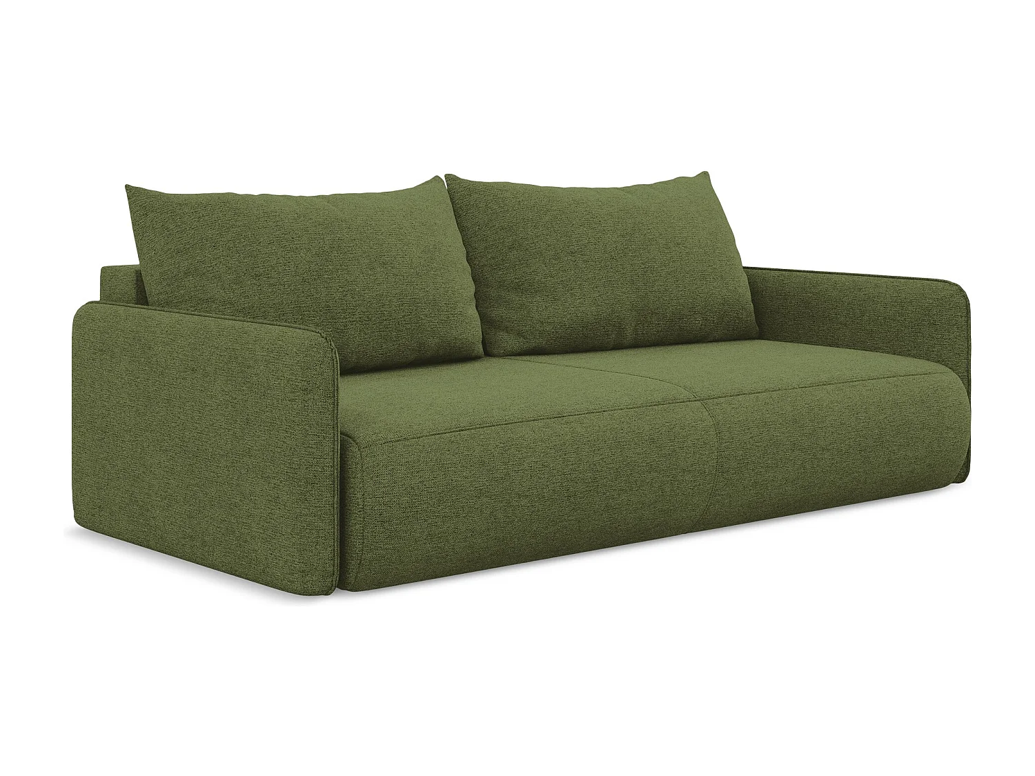3-Sitzer Sofa mit Schlaffunktion - - Chenille - Flaschengrün - NANEA