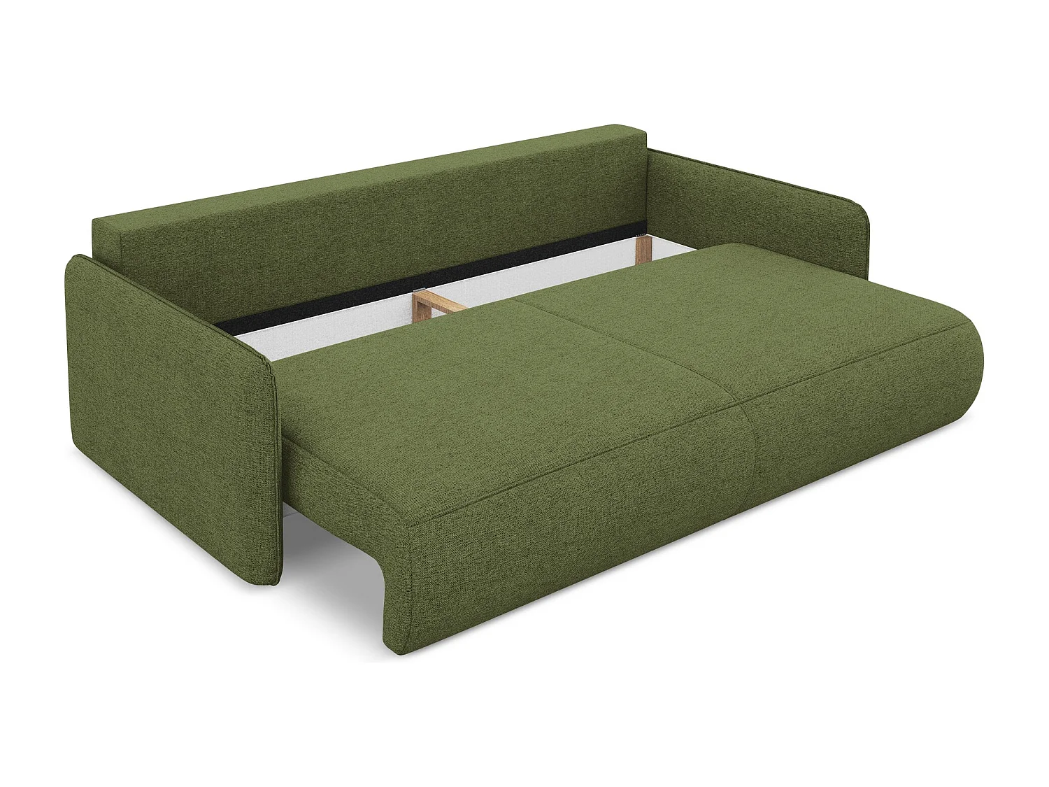 3-Sitzer Sofa mit Schlaffunktion - - Chenille - Flaschengrün - NANEA