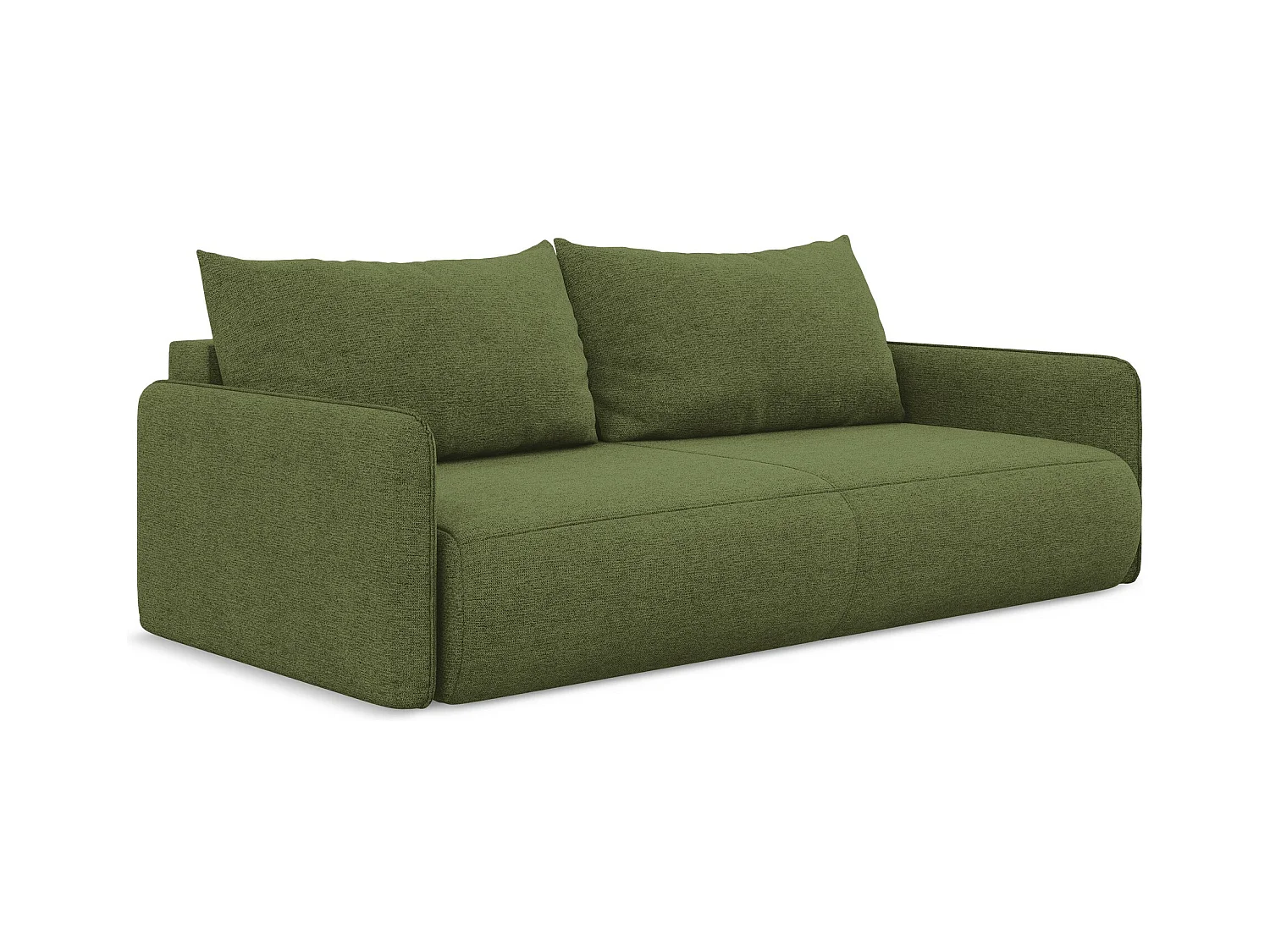 Canapé 3 places convertible en tissu chenille - bouteille verte - NANEA