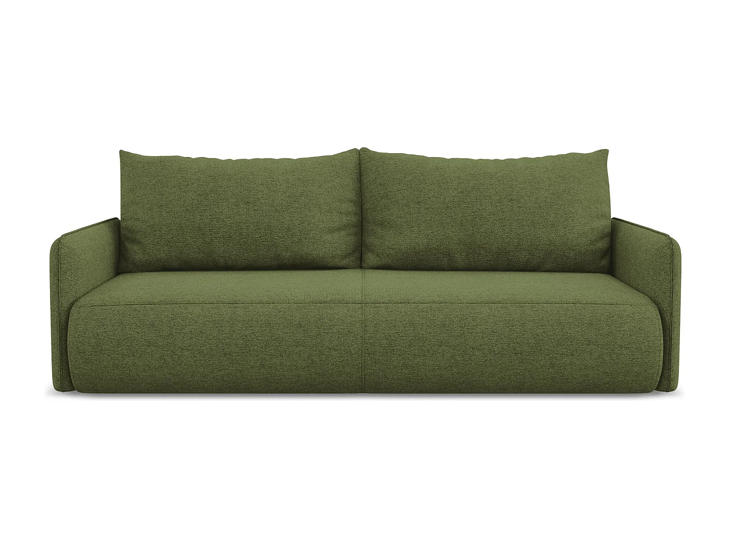 3-Sitzer Sofa mit Schlaffunktion - - Chenille - Flaschengrün - NANEA