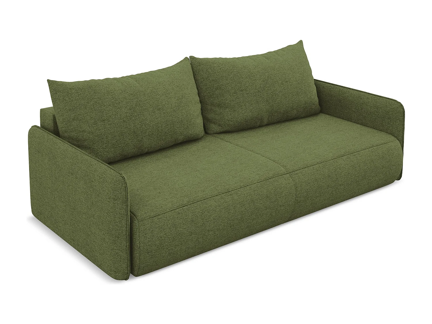 3-Sitzer Sofa mit Schlaffunktion - - Chenille - Flaschengrün - NANEA