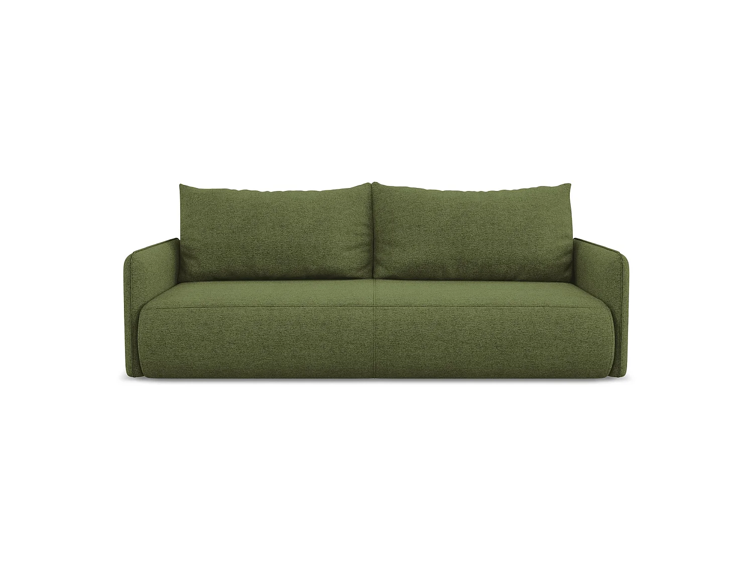Driezits-slaapbank van flessengroen chenille stof - PALERMO