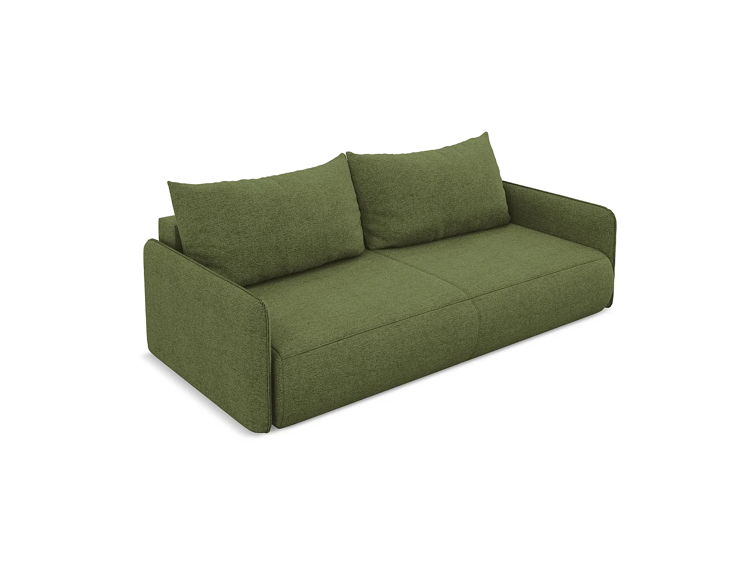 Driezits-slaapbank van flessengroen chenille stof - PALERMO