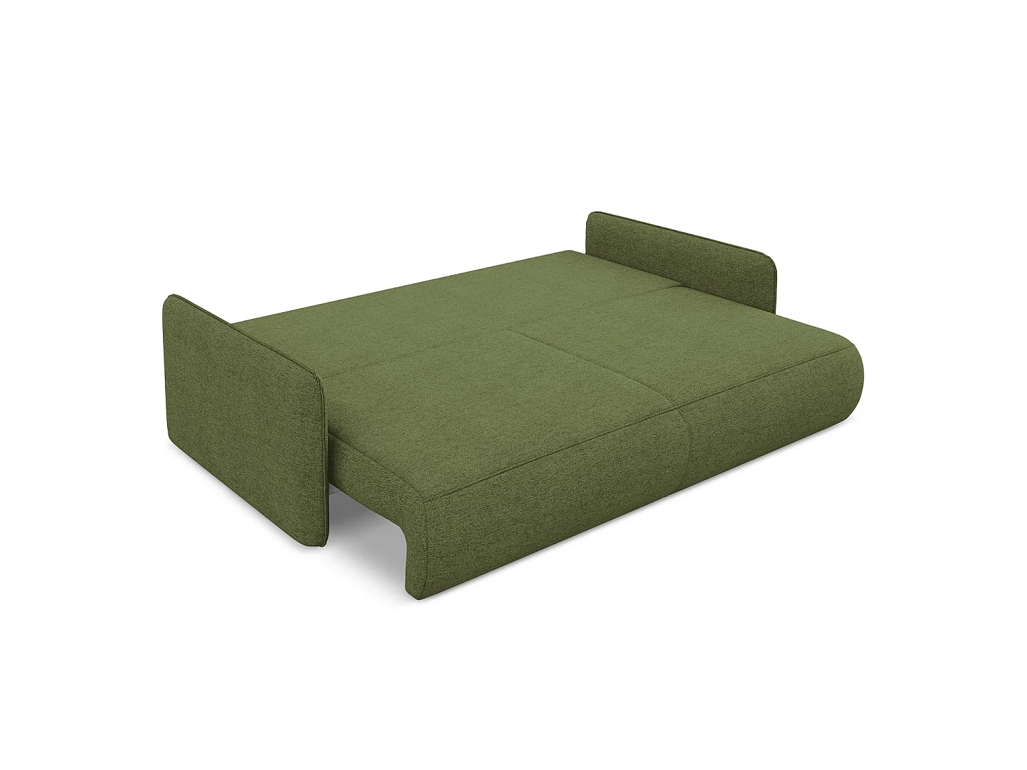 Driezits-slaapbank van flessengroen chenille stof - PALERMO