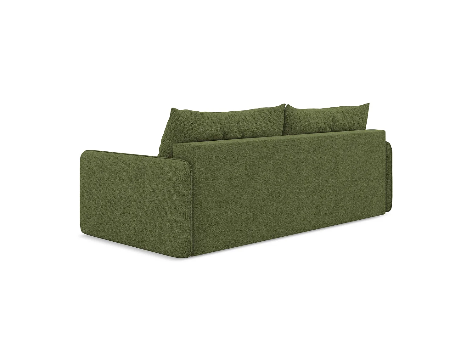 Driezits-slaapbank van flessengroen chenille stof - PALERMO