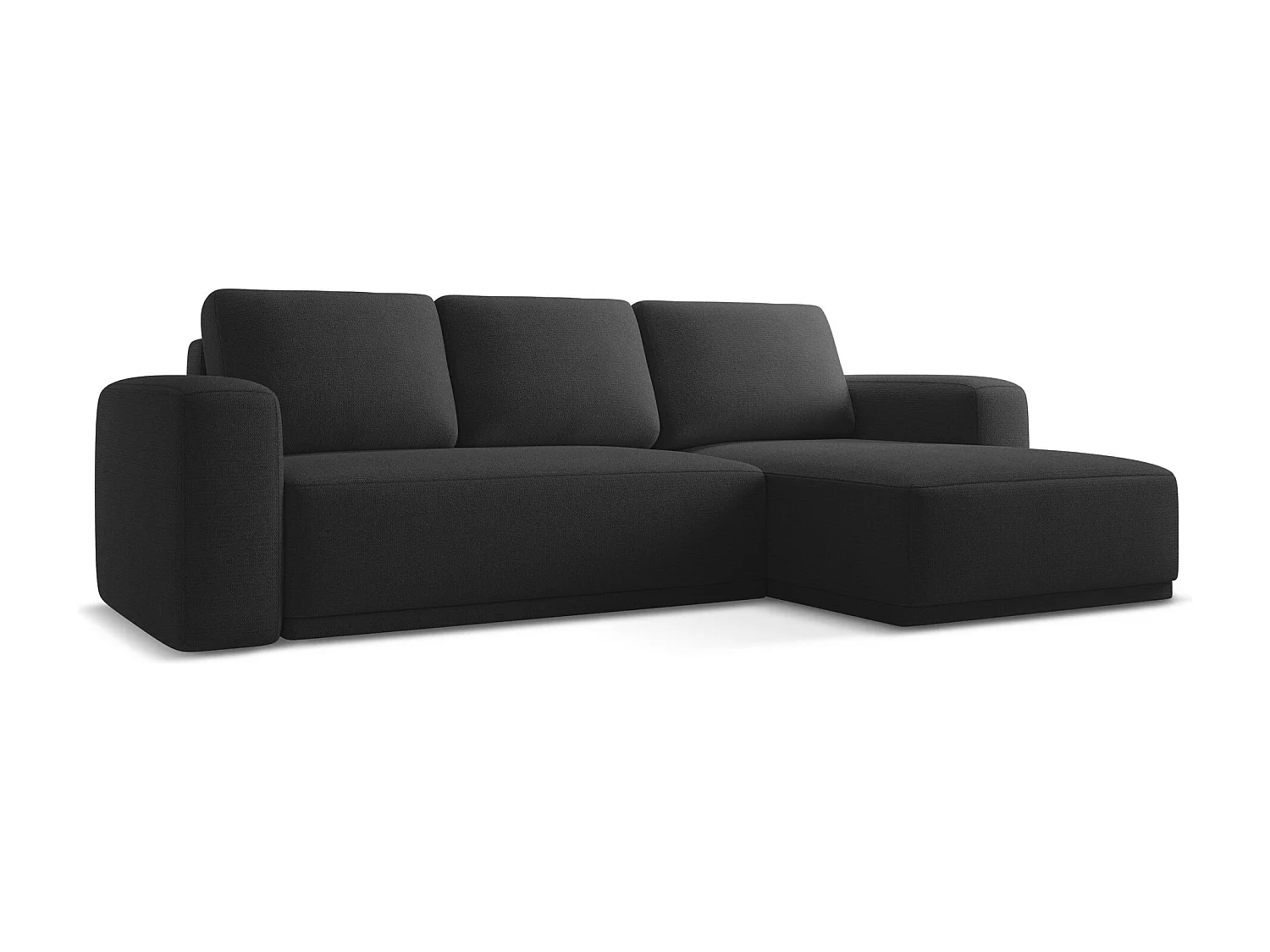 Ecksofa mit Schlaffunktion - Ecke Rechts - Chenille - Anthrazit - KAILA