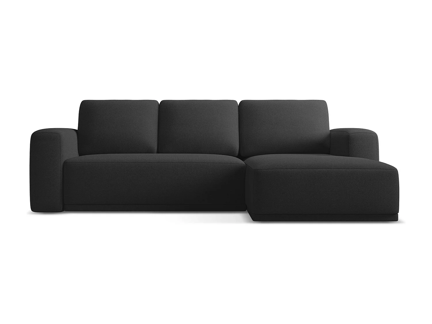 Ecksofa mit Schlaffunktion - Ecke Rechts - Chenille - Anthrazit - KAILA