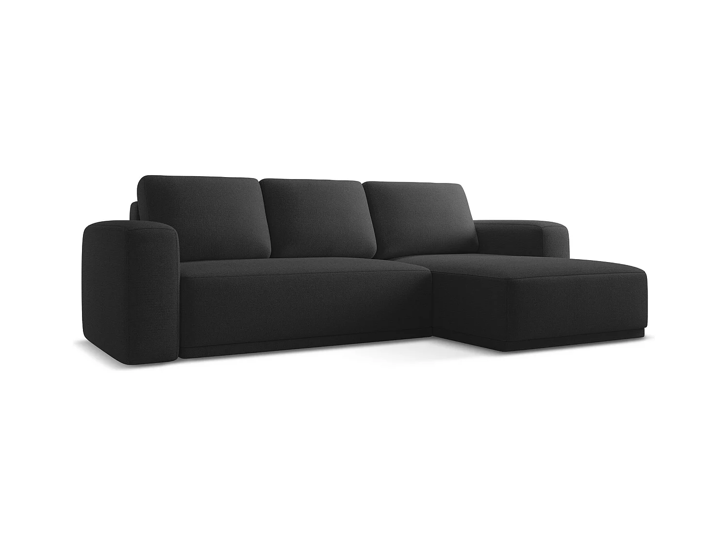 Ecksofa mit Schlaffunktion - Ecke Rechts - Chenille - Anthrazit - KAILA