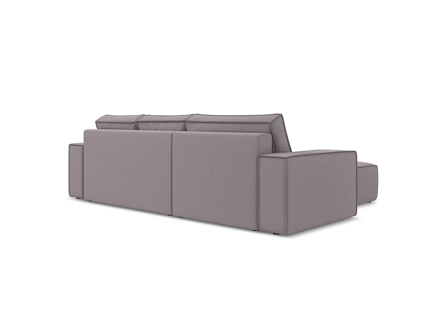 Canapé d’angle 3 places gauche convertible en velours - lavande - LIVORNO
