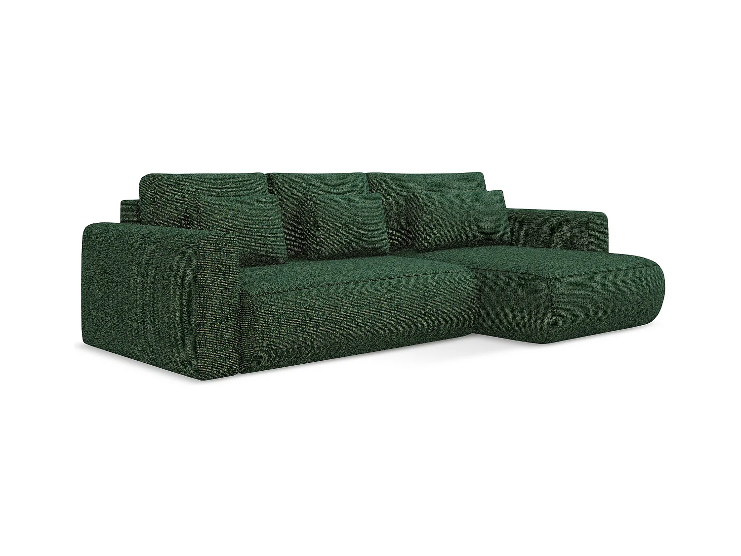 Ecksofa mit Schlaffunktion - Ecke Rechts - Strukturstoff - Grün - KAPUA