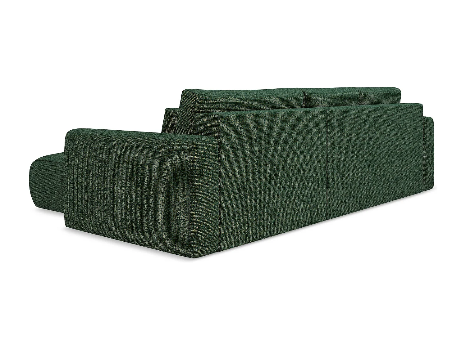 Sofá esquinero convertible 3 plazas derecho de tela texturizada verde - KAPUA