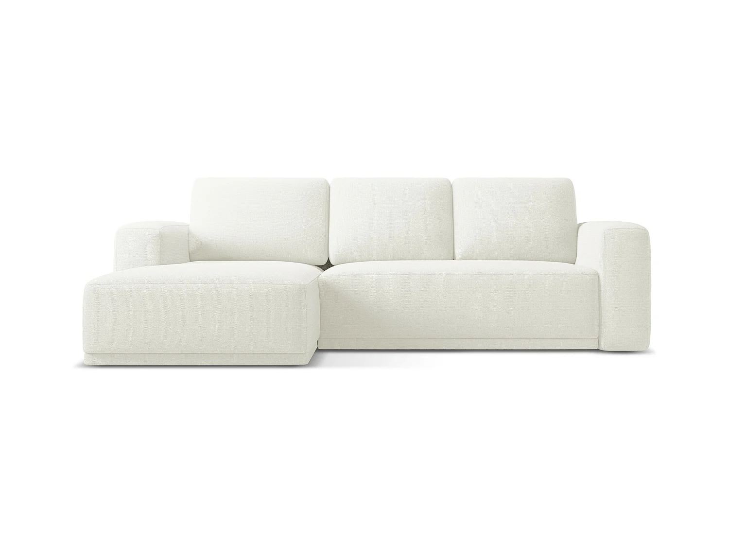3-Sitzer Ecksofa mit Schlaffunktion - Ecke Links - Chenille - Weiß - KAILA