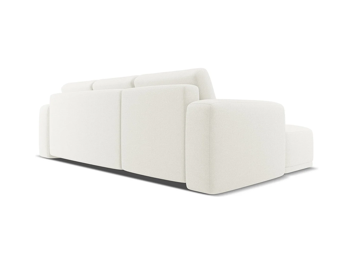 3-Sitzer Ecksofa mit Schlaffunktion - Ecke Links - Chenille - Weiß - KAILA