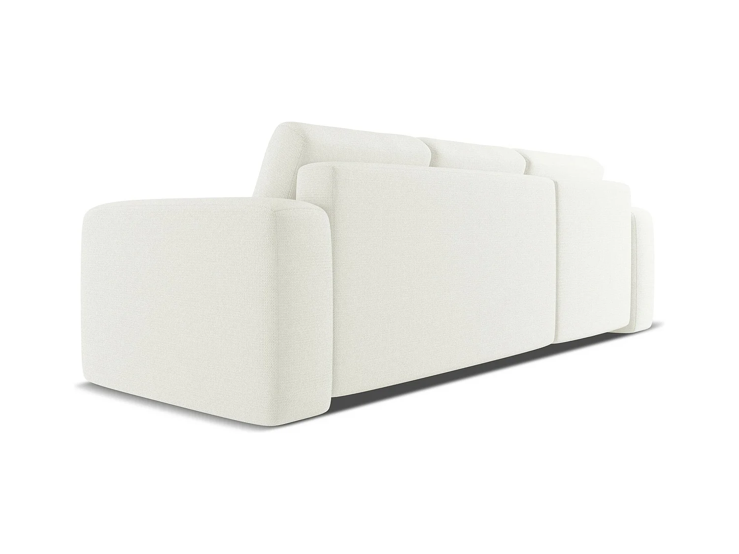 3-Sitzer Ecksofa mit Schlaffunktion - Ecke Links - Chenille - Weiß - KAILA