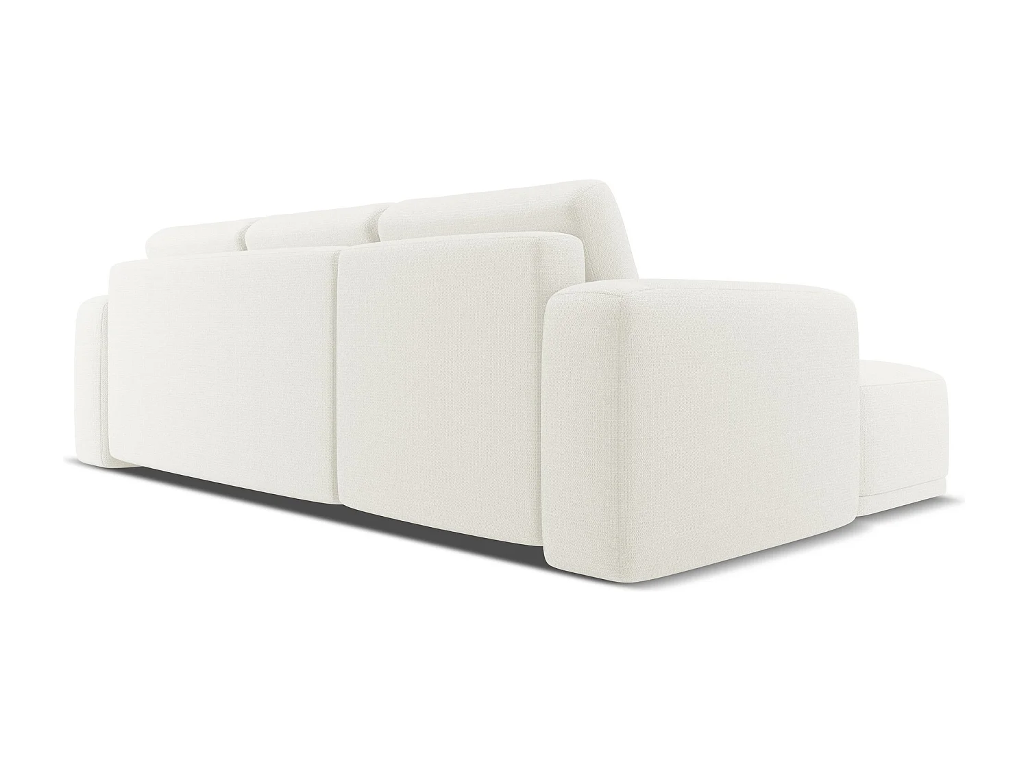 3-Sitzer Ecksofa mit Schlaffunktion - Ecke Links - Chenille - Weiß - KAILA