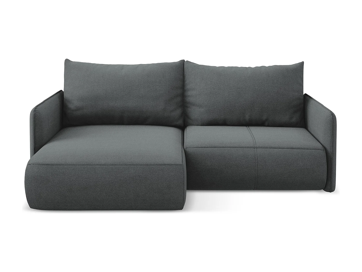 2,5-Sitzer Ecksofa mit Schlaffunktion - Ecke Links - Strukturstoff - Grau - NANEA