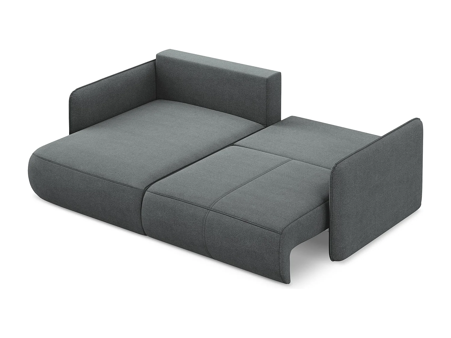 2,5-Sitzer Ecksofa mit Schlaffunktion - Ecke Links - Strukturstoff - Grau - NANEA