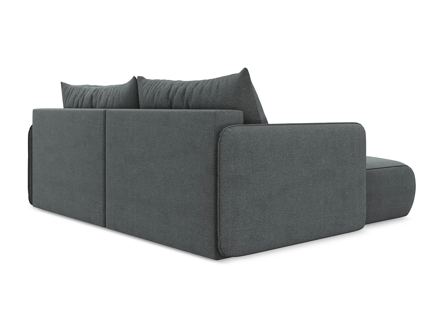 2,5-Sitzer Ecksofa mit Schlaffunktion - Ecke Links - Strukturstoff - Grau - NANEA