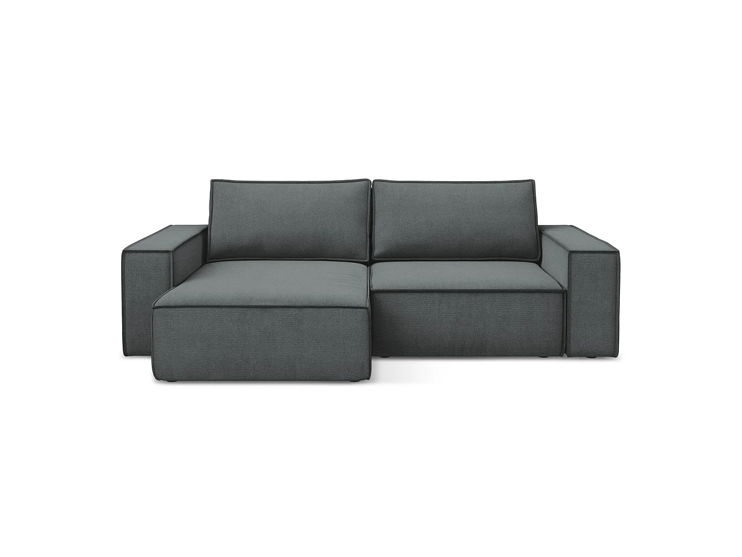 2-Sitzer Ecksofa mit Schlaffunktion - Ecke Links - Strukturstoff - Grau - LIVORNO
