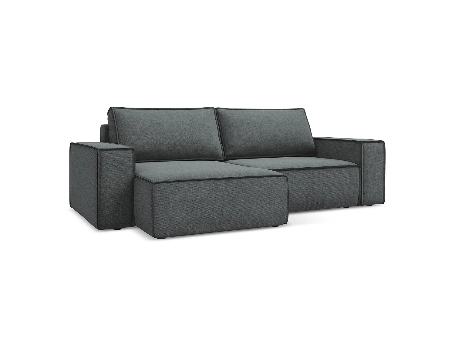 2-Sitzer Ecksofa mit Schlaffunktion - Ecke Links - Strukturstoff - Grau - LIVORNO