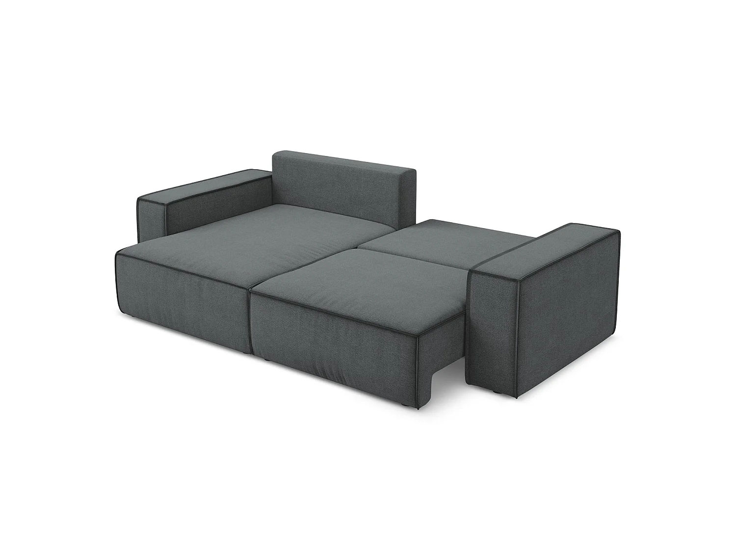 2-Sitzer Ecksofa mit Schlaffunktion - Ecke Links - Strukturstoff - Grau - LIVORNO