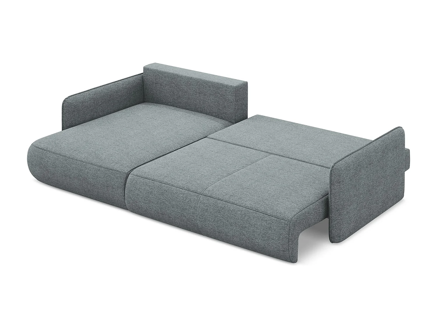 Narożnik lewostronny z funkcją spania - z tkaniny szenilowej - jeans - NANEA