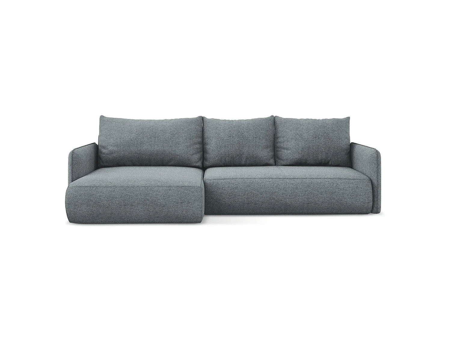 Narożnik lewostronny z funkcją spania - z tkaniny szenilowej - jeans - PALERMO