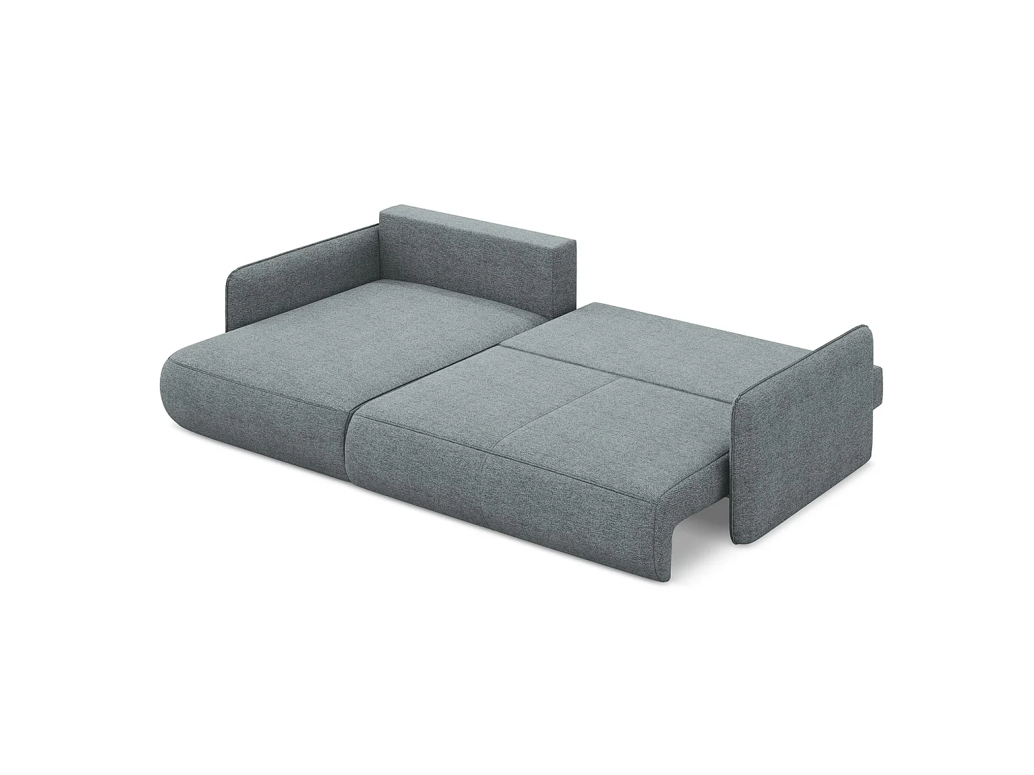 Narożnik lewostronny z funkcją spania - z tkaniny szenilowej - jeans - PALERMO