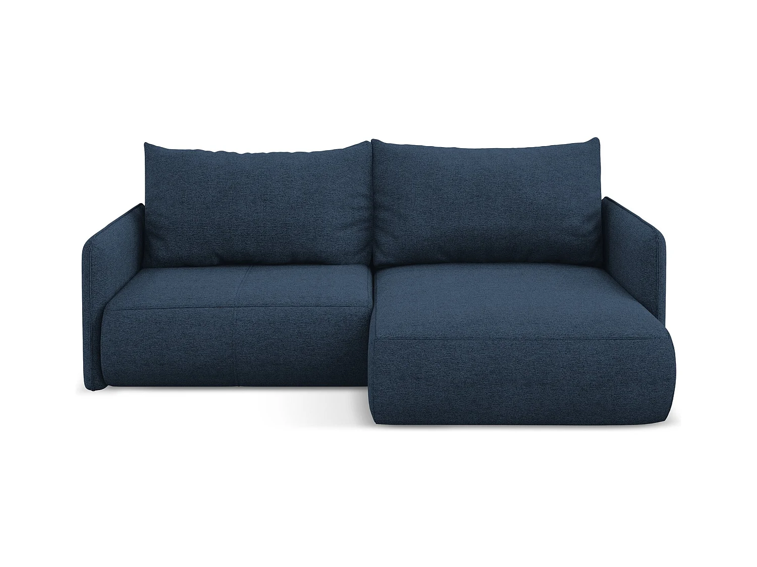 Ecksofa mit Schlaffunktion - Ecke Rechts - Chenille - Königsblau - NANEA