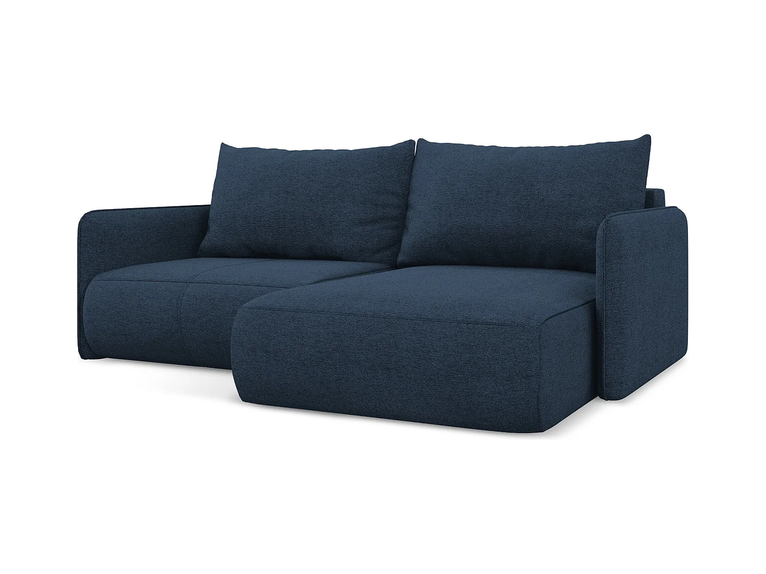 Ecksofa mit Schlaffunktion - Ecke Rechts - Chenille - Königsblau - NANEA