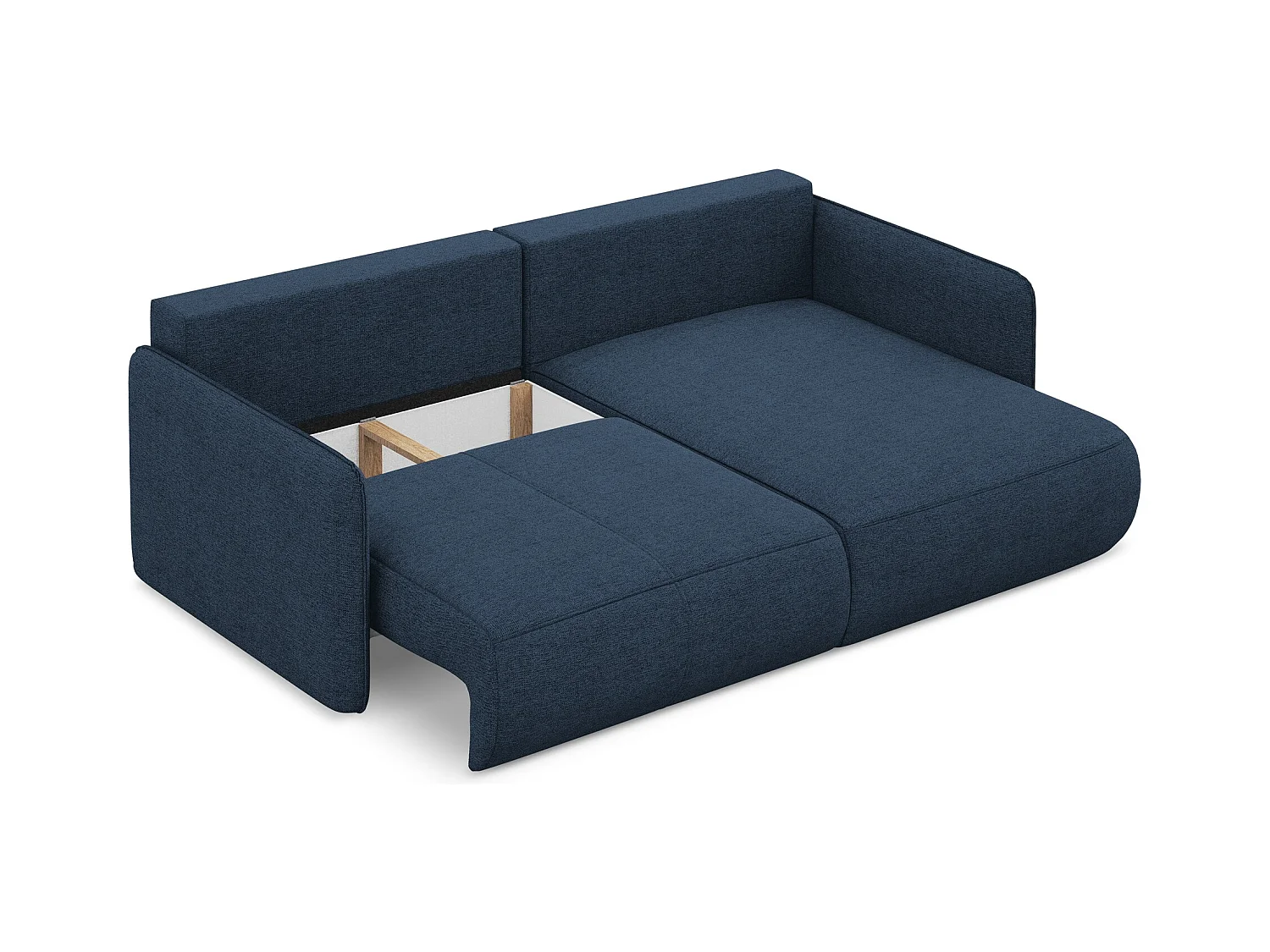 Ecksofa mit Schlaffunktion - Ecke Rechts - Chenille - Königsblau - NANEA