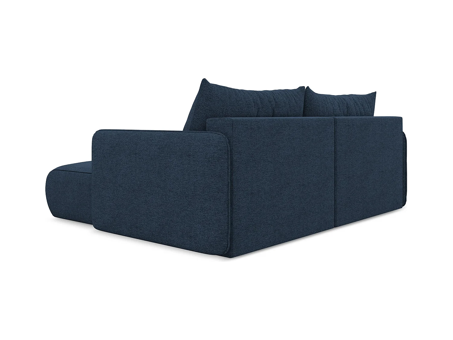 Ecksofa mit Schlaffunktion - Ecke Rechts - Chenille - Königsblau - NANEA