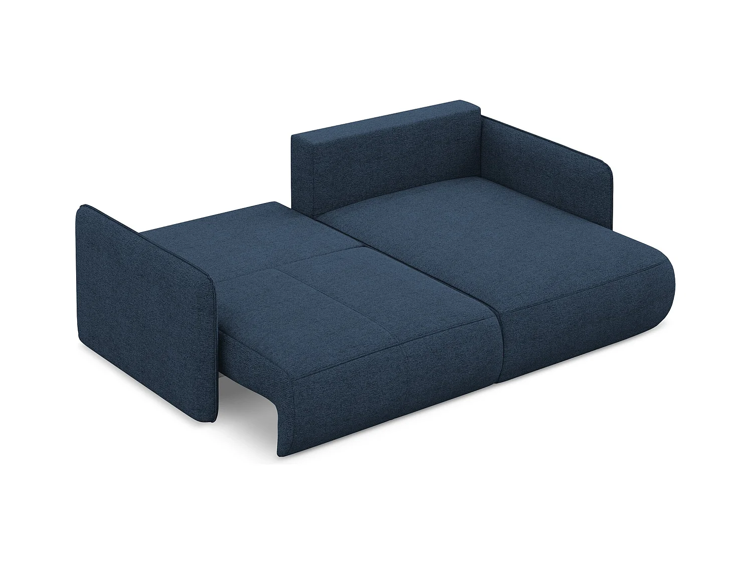 Canapé d’angle 2,5 places droit convertible en tissu chenille - bleu royal - NANEA