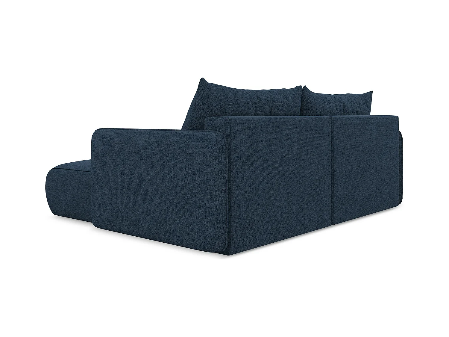 Canapé d’angle 2,5 places droit convertible en tissu chenille - bleu royal - NANEA