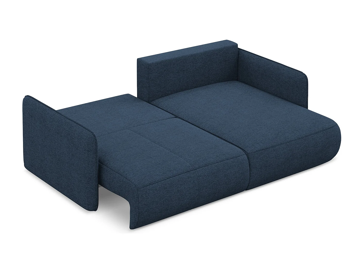 Canapé d’angle 2,5 places droit convertible en tissu chenille - bleu royal - NANEA