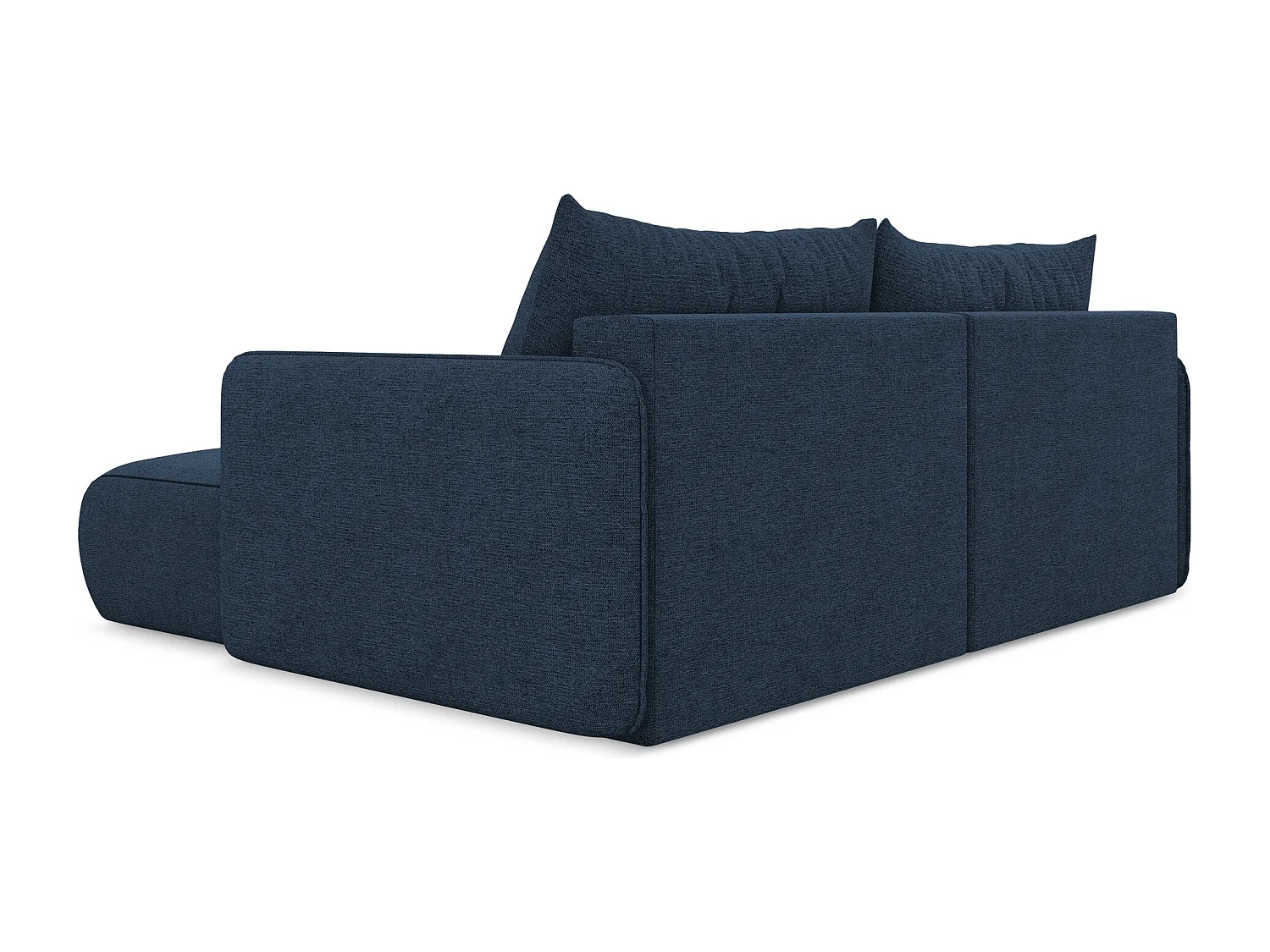 Canapé d’angle 2,5 places droit convertible en tissu chenille - bleu royal - NANEA