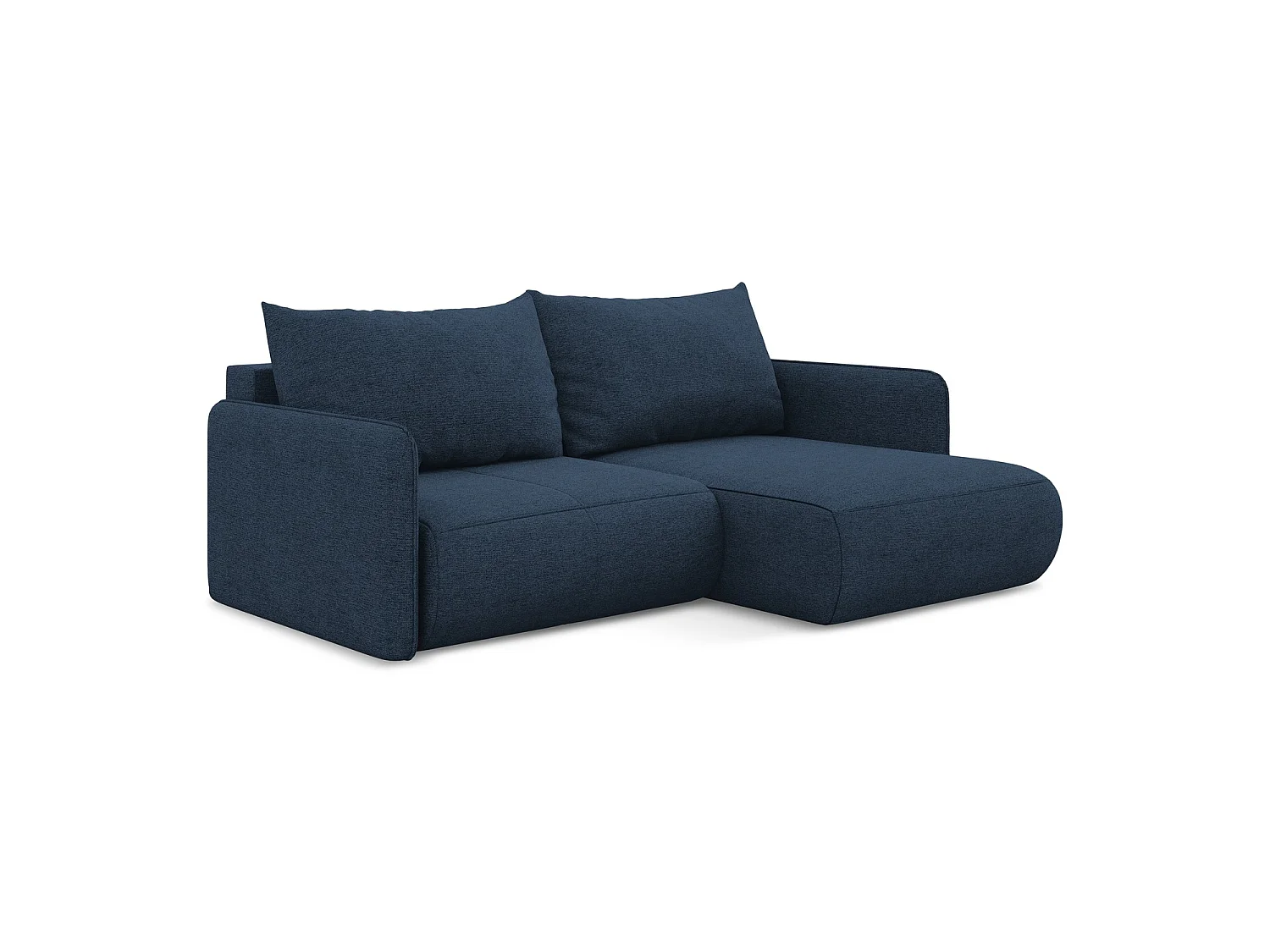 Ecksofa mit Schlaffunktion - Ecke Rechts - Chenille - Königsblau - PALERMO