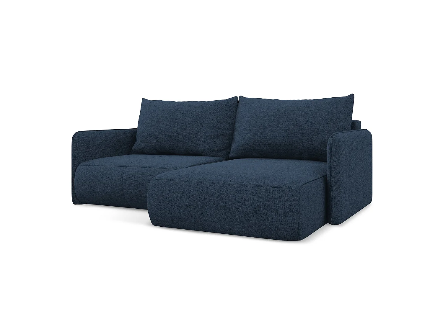 Ecksofa mit Schlaffunktion - Ecke Rechts - Chenille - Königsblau - PALERMO