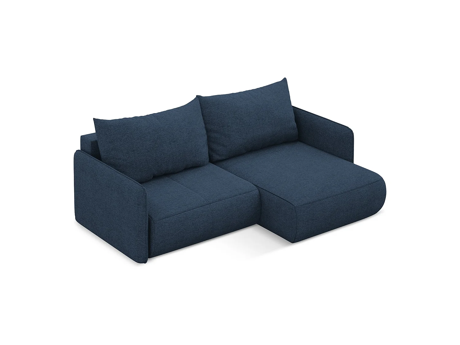 Ecksofa mit Schlaffunktion - Ecke Rechts - Chenille - Königsblau - PALERMO
