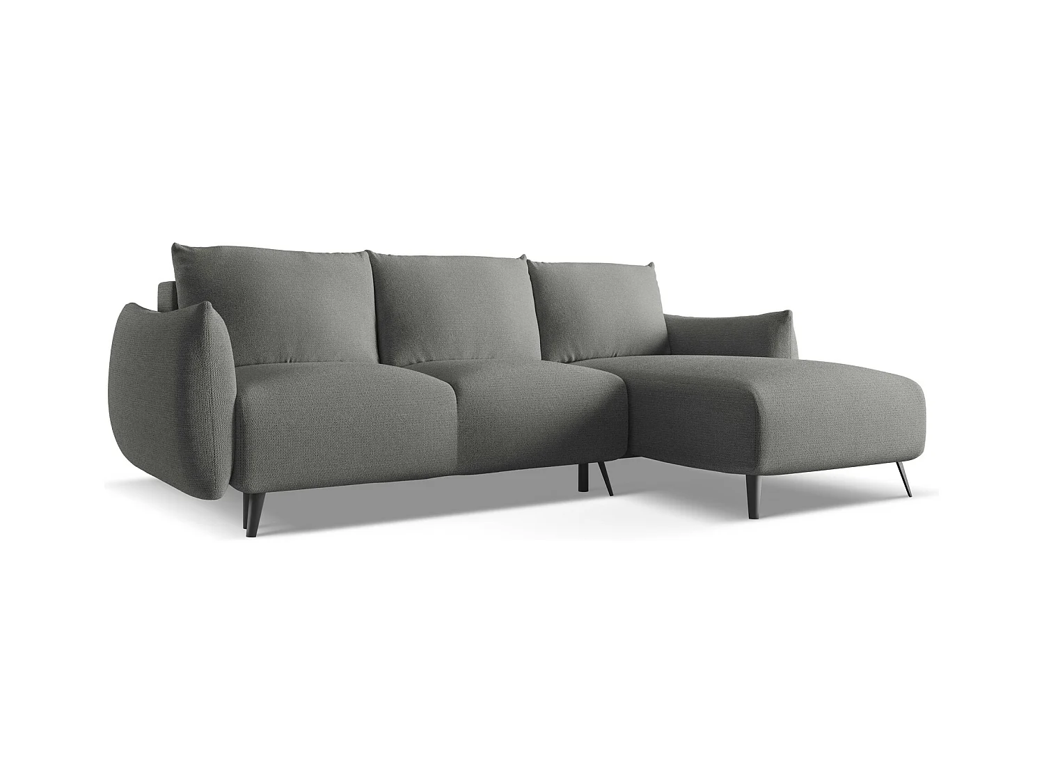 Ecksofa mit Schlaffunktion - Ecke Rechts - Chenille - Elefant - MALIE