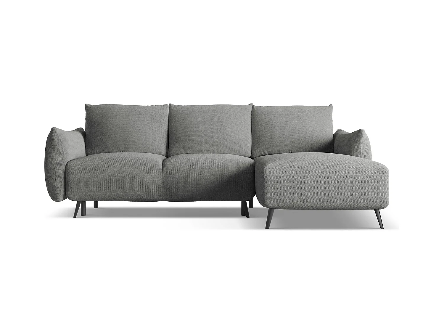 Canapé d'angle droit convertible en tissu chenille - éléphant - MALIE