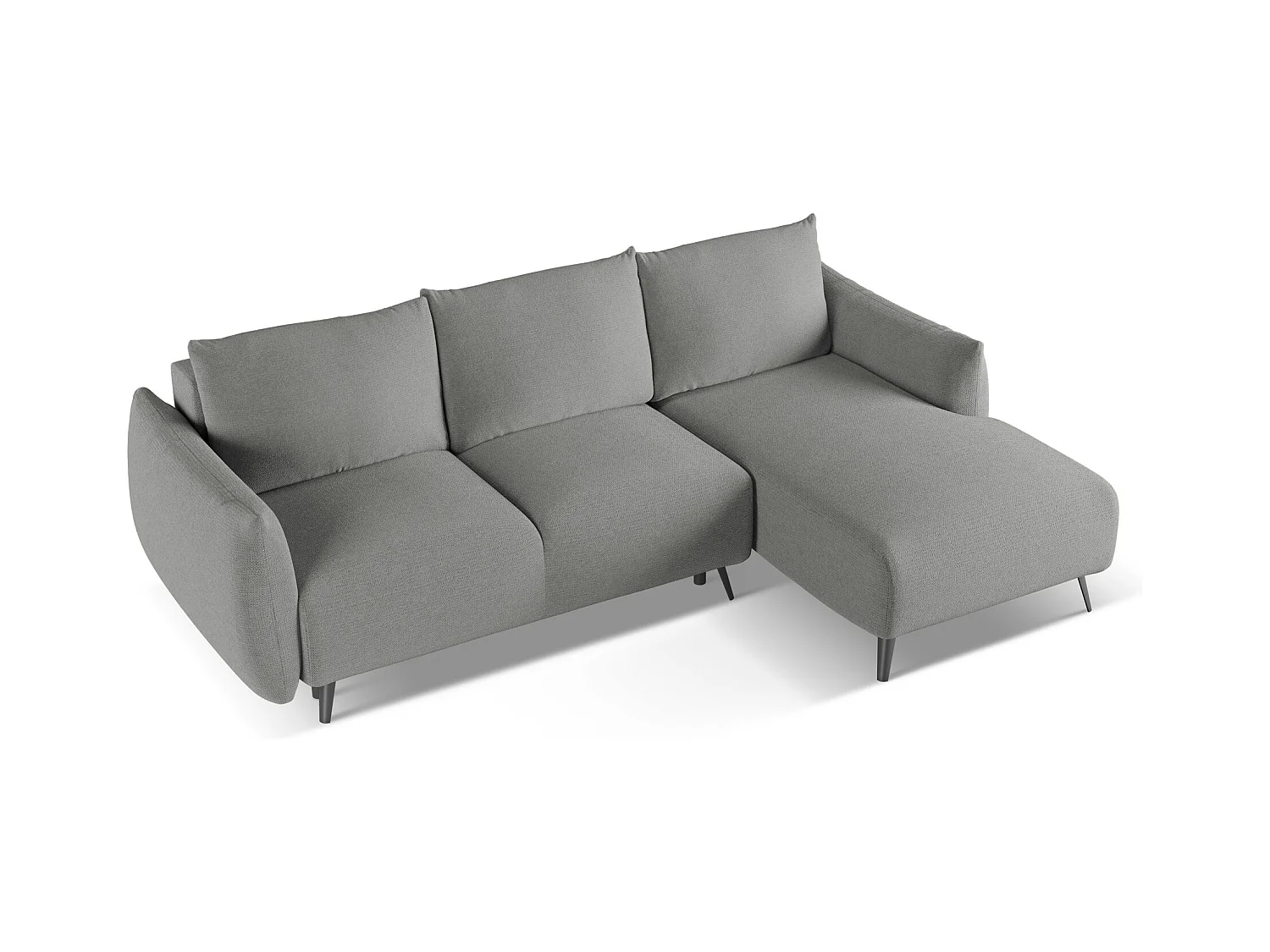 Canapé d'angle droit convertible en tissu chenille - éléphant - MALIE