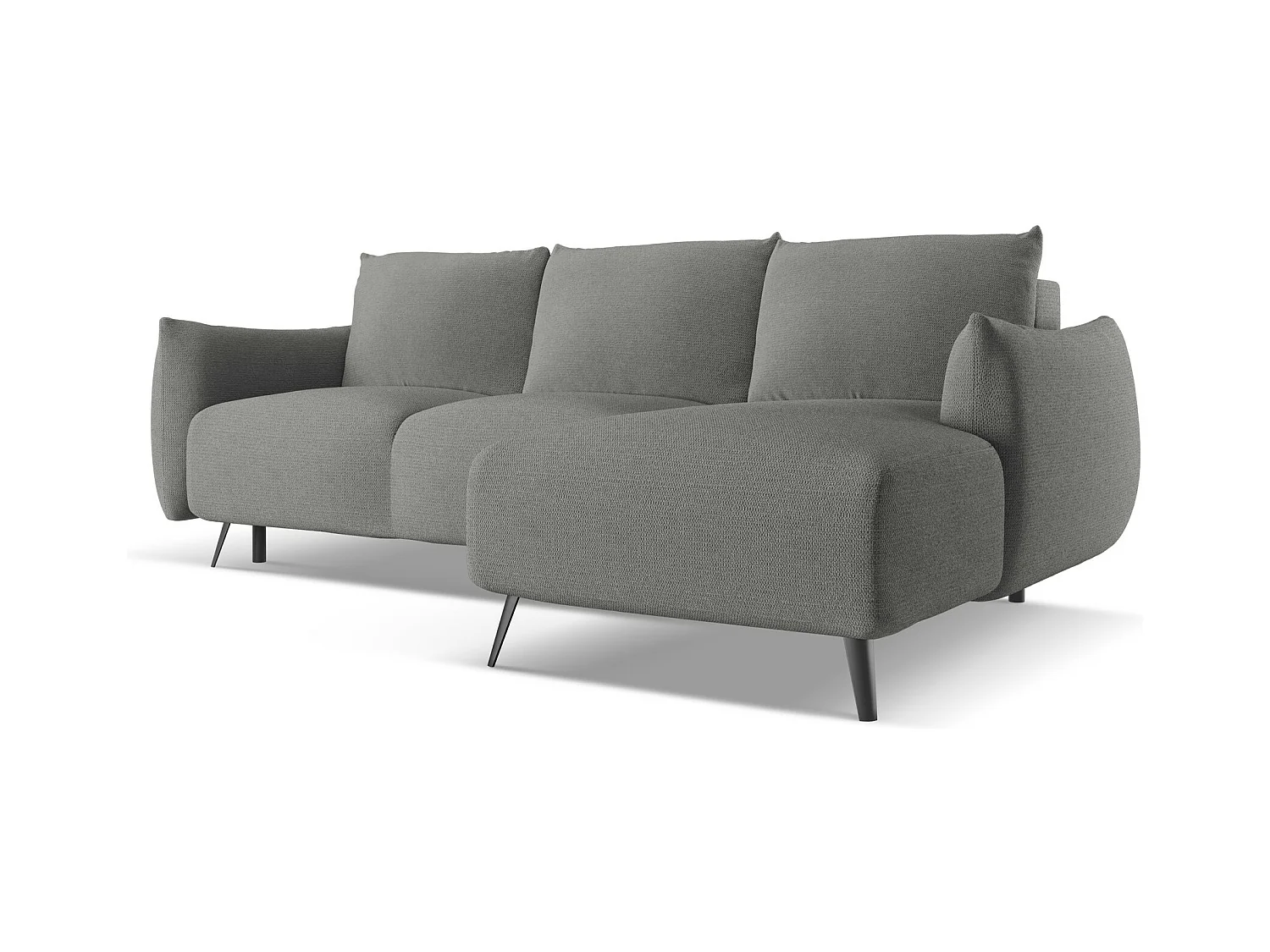 Canapé d'angle droit convertible en tissu chenille - éléphant - MALIE